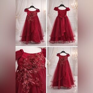 Elegant Burgundy Kids Dress